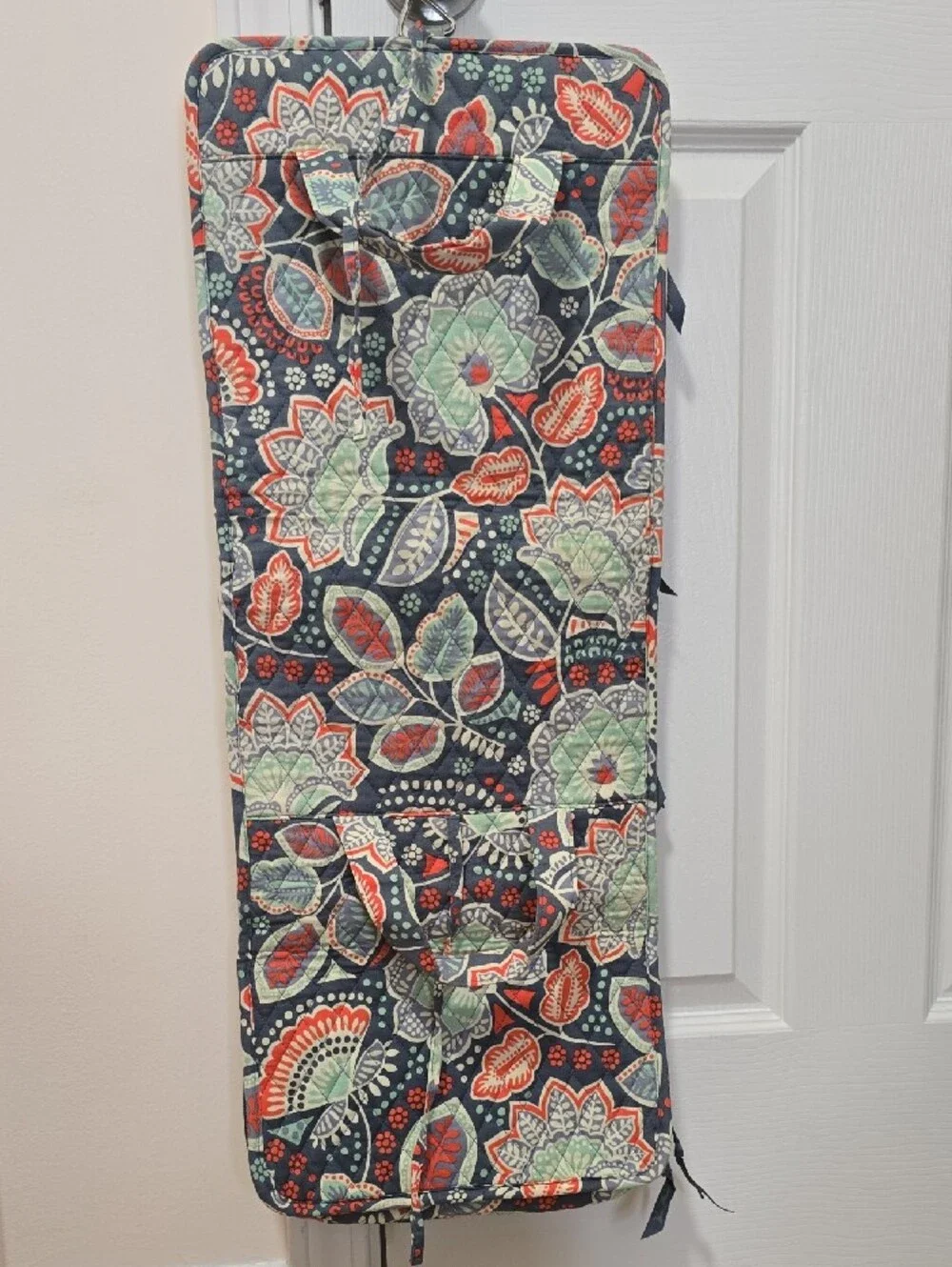 Vera Bradley Hanging Organizer with Floral Pattern in Blue, Coral & Mint